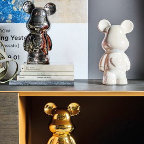 Фигурка-копилка декоративная "Медведь" 27 см, белая