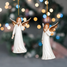 Игрушка на елку "Ангел кремово-золотой" 12 см, в ассортименте