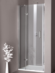 Распашная дверь Huppe Aura elegance 80х190 400101.092.322, прозрачное стекло 6 мм, профиль хром