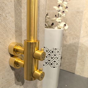 Полотенцесушитель Margaroli Arcobaleno 416 L, водяной, золото шлифованное