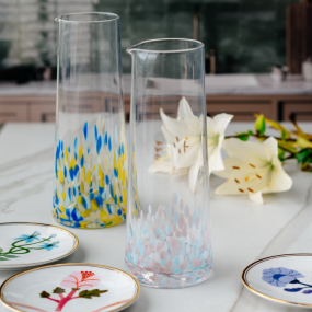 Кувшин Glass Venezia 10х26 см, розовый/голубой