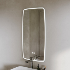 Зеркало Mebelvann Aura 98х52, с подсветкой, серая рама