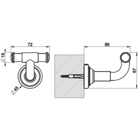 Крючок Gessi Venti20 65521.149, брашированный никель