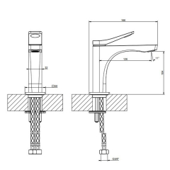 Смеситель для раковины Gessi Rilievo 59002.706, черный PVD