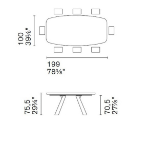 Стол Calligaris Icaro 199х100 CS4115-FB, Bronze