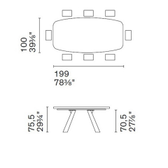 Стол Calligaris Icaro 199х100 CS4115-FB, Bronze