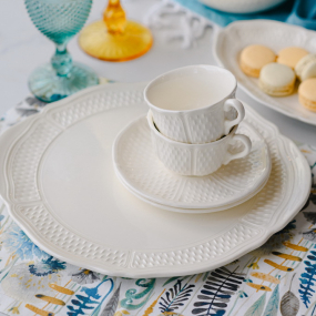 Набор чашек кофейных с блюдцами Pont aux choux blanc 270 мл, 4 предмета