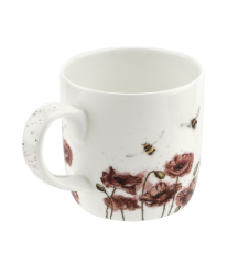 Кружка Let it Bee (шмель, заяц и маки) 310 мл