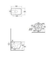 Унитаз подвесной RAK Ceramics Metropolitan q1_MP13AWHA, с сиденьем, белый