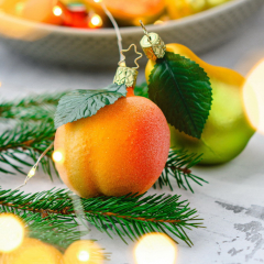 Игрушка на елку "Персик" 7 см