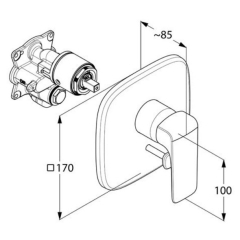 Внешняя часть Kludi Ameo q1_416500575 смесителя для душа, хром
