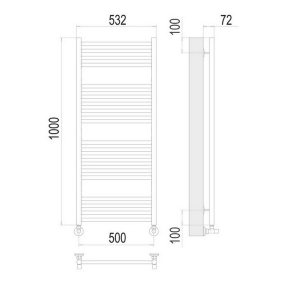 Полотенцесушитель Terminus Аврора 100х53, водяной, золото матовое