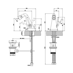 Смеситель для биде Gessi Cono 45007.299, черный матовый
