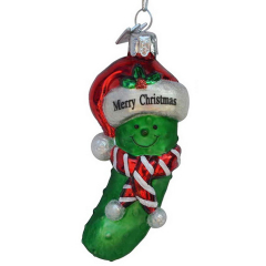 Новогодняя игрушка "Новогодний огурчик" 9 см