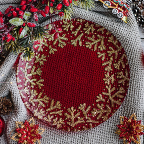 Блюдо сервировочное Natale Holly Gold 33 см