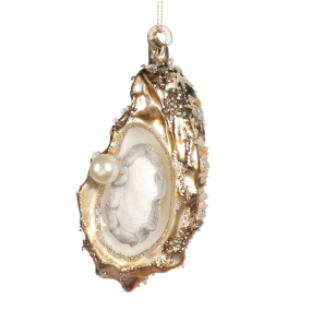 Новогодняя игрушка "Золотая устрица" 14 см