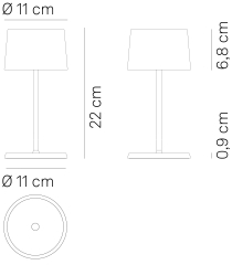 Лампа настольная Zafferano Olivia Pro Mini 22 см, красно-оранжевая