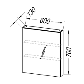 Зеркальный шкаф Kolpa-san Naomi TON 60 DC, 60x70, темный бетон
