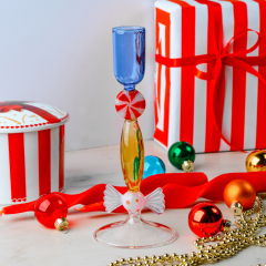 Подсвечник "Розовая конфета" Schiaccianoci 18х7 см