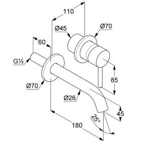 Внешняя часть Kludi Bozz 382440576 смесителя для раковины, хром