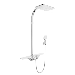 Душевая система Kludi Cockpit 8020091-00, с термостатом, лейка 26х40, белый