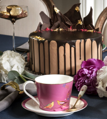 Чашка чайная с блюдцем Chelsea 200 мл, розовая