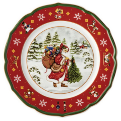 Тарелка салатная Happy Wintertime 22 см, красная Тарелка салатная Happy Wintertime 22 см, красная