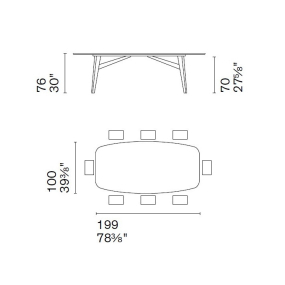 Стол Calligaris Abrey 199х100 CS4127, Bronze