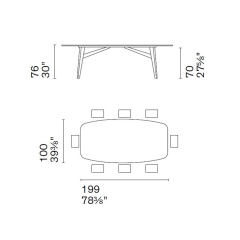 Стол Calligaris Abrey 199х100 CS4127, Bronze