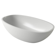 Раковина Holbi Tefia SR 63x35, из Soft Rock, белая матовая, с клапаном