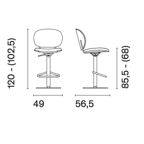 Стул барный/полубарный Calligaris Ines CS2228, Brick Red