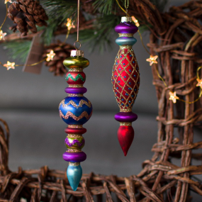 Елочная игрушка "Разноцветная сосулька" 16 см, цвет в ассортименте