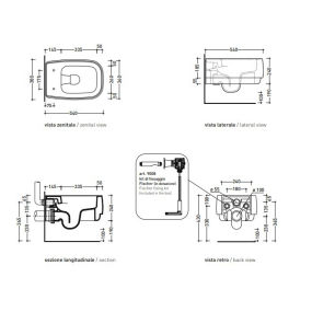 Унитаз подвесной Flaminia Flag FG118G, 54х38, с сиденьем, белый