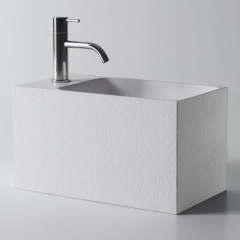 Раковина Antonio Lupi Calco, 45х25, из Flumood, с клапаном, белый матовый