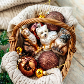 Игрушка на елку "Бернский зенненхунд (собака)" 10,5 см