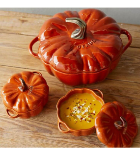 Кокот керамический "Тыква" 12,2 см, цвет корица