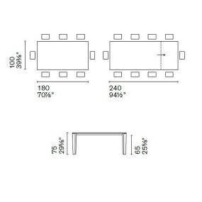 Стол Calligaris Delta 180(240)х100 CS4097-R180, Calacatta Black Marble