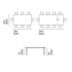 Стол Calligaris Delta 180(240)х100 CS4097-R180, Calacatta Black Marble