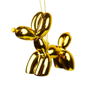 Елочная игрушка "Надувная собачка" 7,6 см, желтая