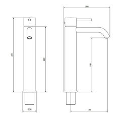 Смеситель для раковины iB Rubinetti Industria ID202IS_9, золото