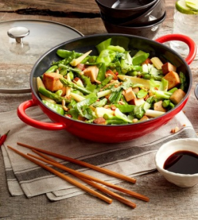 Вок со стеклянной крышкой Staub Specials 30 см / 4,4 л, вишневый