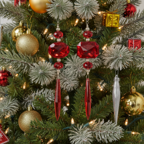 Елочная игрушка "Капля-сосулька красная" 17 см, цвет в ассортименте