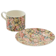 Чашка чайная с блюдцем Morris & Co 280 мл, декор золотая лилия