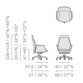 Кресло офисное Poltrona Frau Downtown President, Tortora