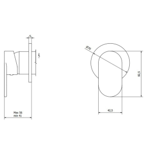 Внешняя часть iB Rubinetti YesPlease EYP305CC смесителя для душа, хром