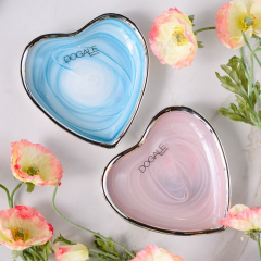 Блюдце "Сердце" 13 см, голубое