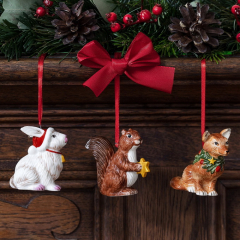 Набор елочных игрушек "Лесные животные" 6х7см, 3 шт