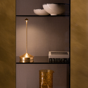 Лампа настольная Zafferano Pina Pro 29 см, цвет золото