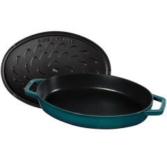 Сковорода овальная для рыбы с крышкой La Cocotte 32 см