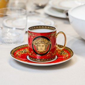 Чашка кофейная с блюдцем Versace Medusa 230 мл